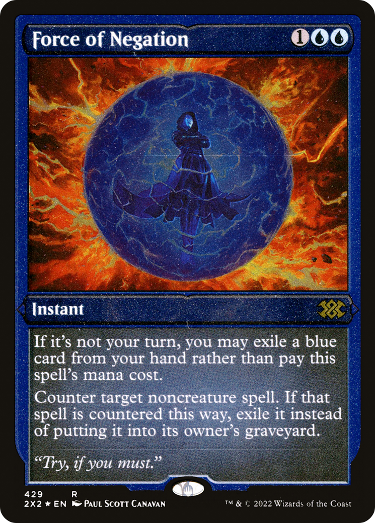Force of Negation (Foil Etched) (2X2-429) - Double Masters 2022 Foil