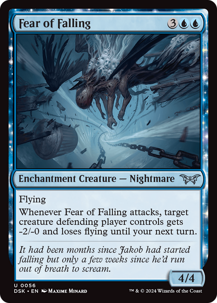 Fear of Falling (DSK-056) - Duskmourn: House of Horror: (enchantment)