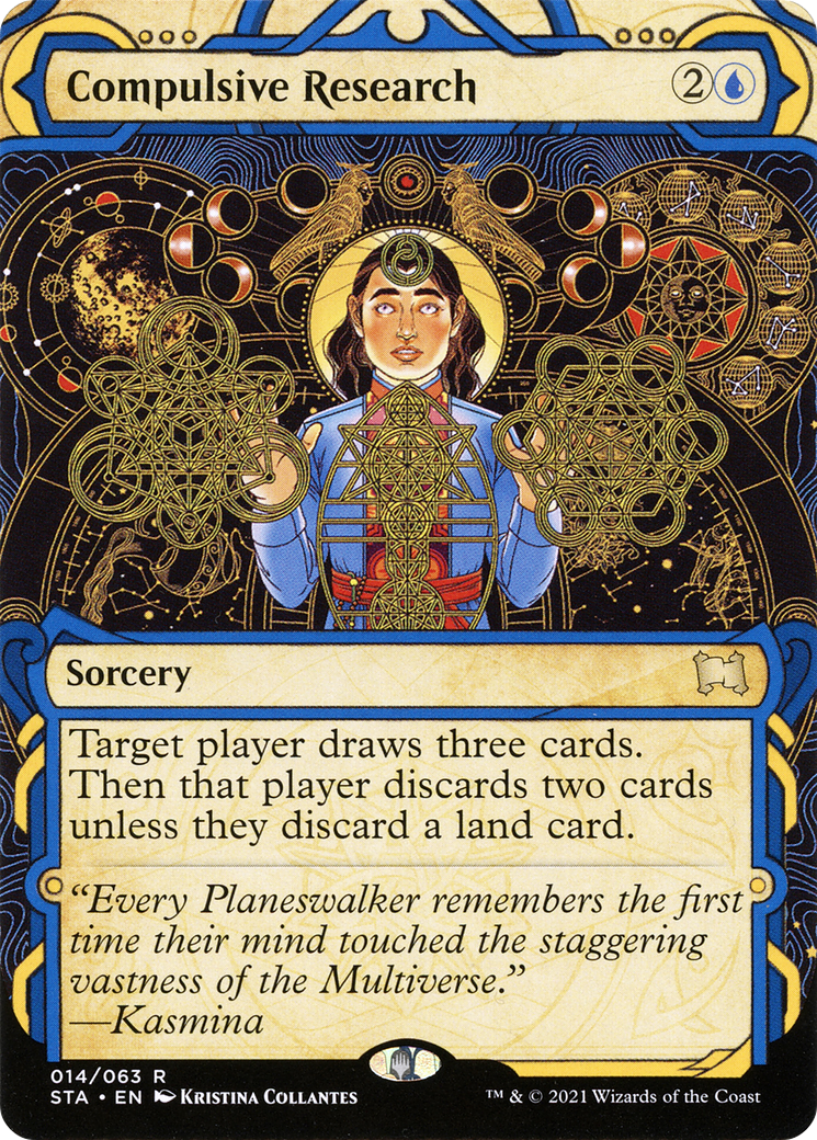 Compulsive Research (STA-014) - Strixhaven Mystical Archive: (Showcase) (Borderless) Foil