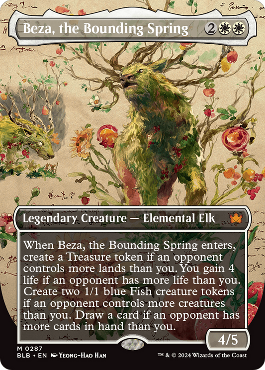 Beza, the Bounding Spring (Borderless) (BLB-287) - Bloomburrow: (Showcase) Foil