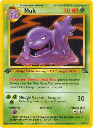 Muk (28) (28) 028/62  - 1st Edition Fossil - Rare