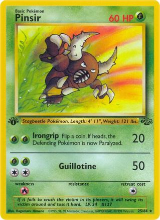 Pinsir (25) (25) 025/64  - 1st Edition Jungle - Rare