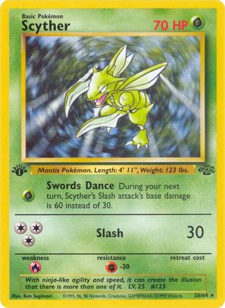 Scyther (26) (26) 026/64  - 1st Edition Jungle - Rare