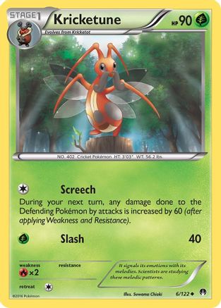 Kricketune 006/122  - Reverse Holofoil XY  BREAKpoint - Uncommon