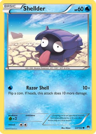 Shellder (22) (22) 022/122  - Reverse Holofoil XY  BREAKpoint - Common
