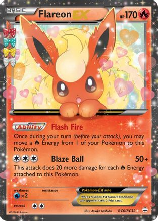 Flareon EX RC6/RC32  - Holofoil Generations Radiant Collection - Ultra Rare