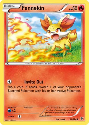 Fennekin (11) (11) 011/124  - Reverse Holofoil XY  Fates Collide - Common