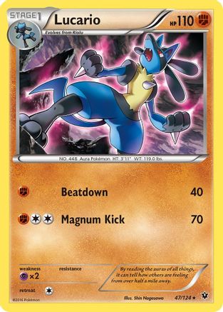 Lucario (47) (47) 047/124  XY  Fates Collide - Rare