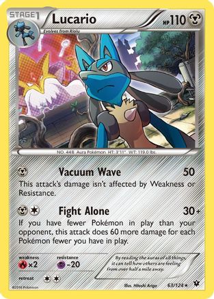 Lucario (63) (63) 063/124  - Reverse Holofoil XY  Fates Collide - Holo Rare