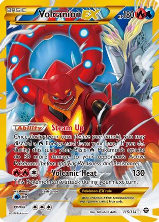 Volcanion EX (Secret) 115/114  - Holofoil XY  Steam Siege - Secret Rare