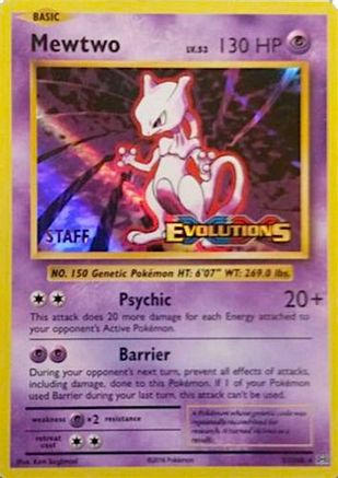 Mewtwo (Prerelease) [Staff] 051/108  - Holofoil XY Promos - Promo