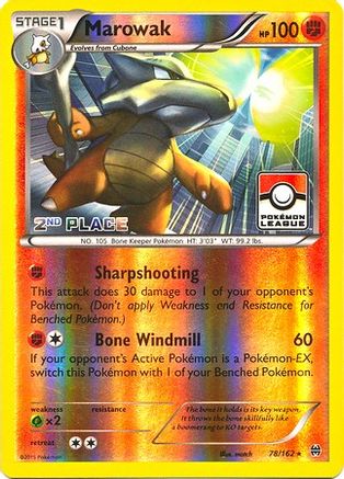 Marowak (Pokemon League) [2nd Place] 078/162  - Reverse Holofoil League & Championship Cards - Promo