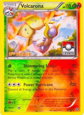 Volcarona (Pokemon League) [3rd Place] 015/114  - Reverse Holofoil League & Championship Cards - Promo