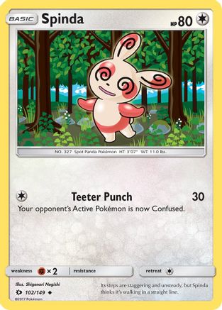 Spinda 102/149  - Reverse Holofoil SM Base Set - Uncommon