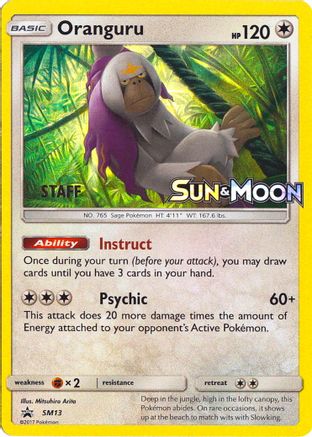 Oranguru (Prerelease) [Staff] SM13  - Holofoil SM Promos - Promo