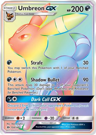 Umbreon GX (Secret) 154/149  - Holofoil SM Base Set - Secret Rare