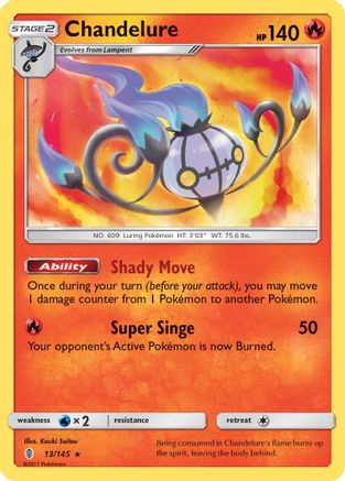 Chandelure 013/145  - Holofoil SM  Guardians Rising - Holo Rare