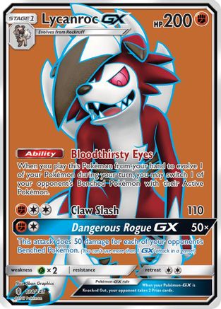 Lycanroc GX (Full Art) 138/145  - Holofoil SM  Guardians Rising - Ultra Rare