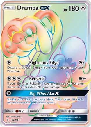 Drampa GX (Secret) 160  - Holofoil SM  Guardians Rising - Secret Rare