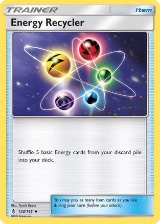 Energy Recycler 123/145  - Reverse Holofoil SM  Guardians Rising - Uncommon