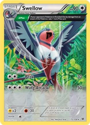 Swellow (XY Roaring Skies) 072/108  Deck Exclusives - Rare