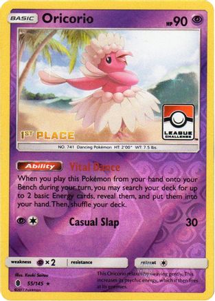 Oricorio (League Challenge) [1st Place] 055/145  - Reverse Holofoil League & Championship Cards - Promo