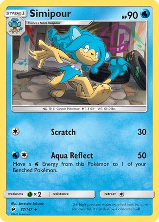 Simipour 037  - Reverse Holofoil SM  Burning Shadows - Uncommon