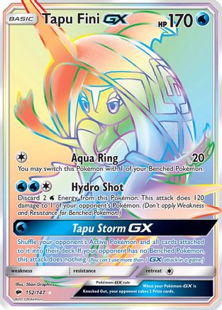 Tapu Fini GX (Secret) 152  - Holofoil SM  Burning Shadows - Secret Rare