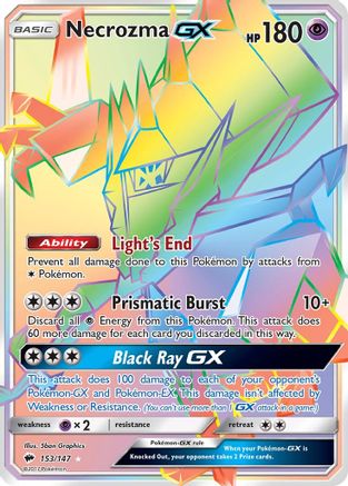 Necrozma GX (Secret) 153  - Holofoil SM  Burning Shadows - Secret Rare