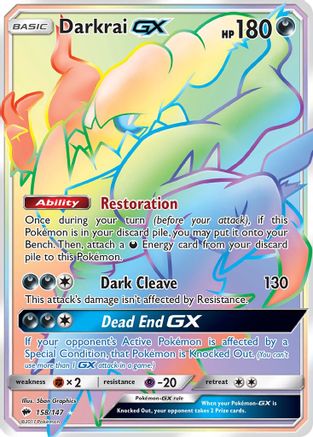 Darkrai GX (Secret) 158  - Holofoil SM  Burning Shadows - Secret Rare