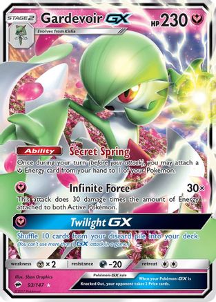 Gardevoir GX 093/147  - Holofoil SM  Burning Shadows - Ultra Rare