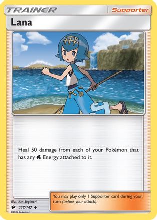 Lana 117/147  - Reverse Holofoil SM  Burning Shadows - Uncommon