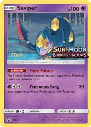 Seviper (Prerelease) [Staff] SM46  - Holofoil SM Promos - Uncommon