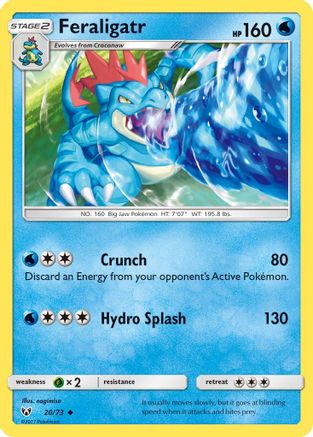 Feraligatr 020/73  - Reverse Holofoil Shining Legends - Uncommon