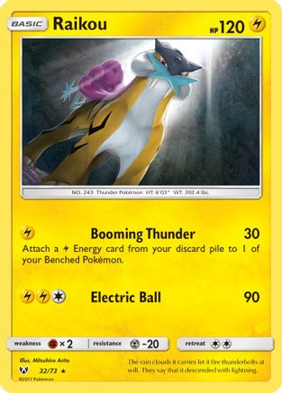 Raikou 032/73  - Holofoil Shining Legends - Holo Rare