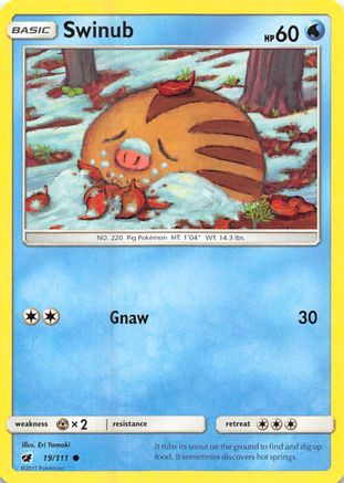 Swinub 019/111  - Reverse Holofoil SM  Crimson Invasion - Common
