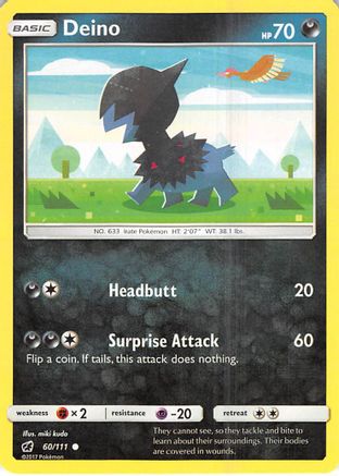 Deino 060/111  - Reverse Holofoil SM  Crimson Invasion - Common