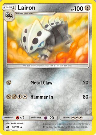 Lairon 066  - Reverse Holofoil SM  Crimson Invasion - Uncommon