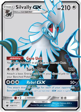 Silvally GX (Full Art) 108/111  - Holofoil SM  Crimson Invasion - Ultra Rare