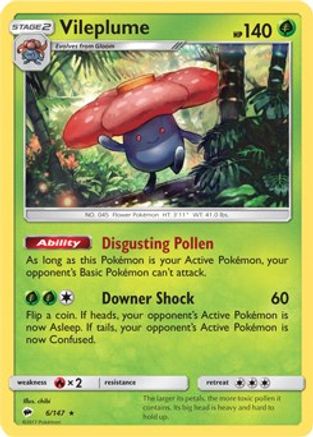 Vileplume (Prerelease Kit Exclusive) 006/147  Deck Exclusives - Rare