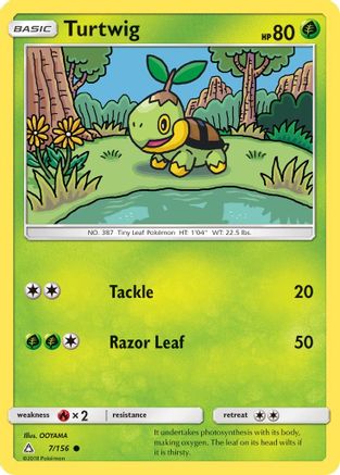 Turtwig (7) (7) 007/156  - Reverse Holofoil SM  Ultra Prism - Common