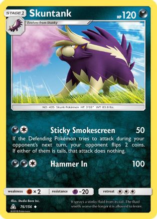 Skuntank 076/156  - Reverse Holofoil SM  Ultra Prism - Uncommon