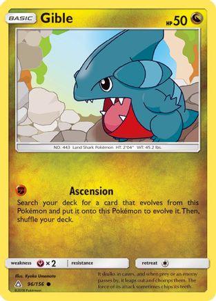 Gible (96) (96) 096/156  - Reverse Holofoil SM  Ultra Prism - Common