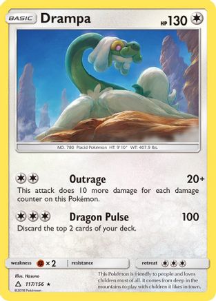 Drampa 117  - Holofoil SM  Ultra Prism - Holo Rare
