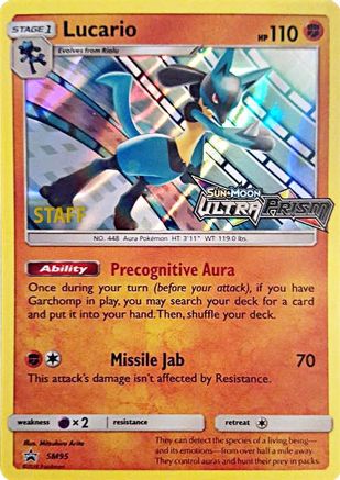 Lucario (Prerelease) [Staff] SM95  - Holofoil SM Promos - Promo