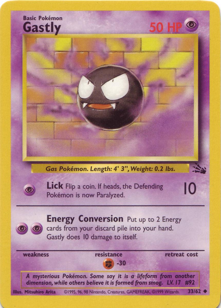 Gastly 033/62  - Unlimited Fossil - Uncommon