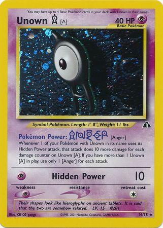 Unown [A] (14) (14) 014/75  - Unlimited Holofoil Neo Discovery - Holo Rare