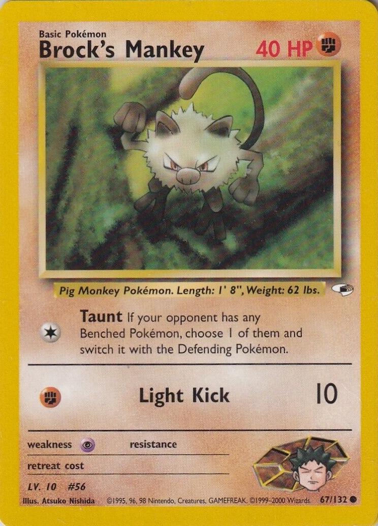 Brock's Mankey (67) (67) 067/132  - Unlimited Gym Heroes - Common