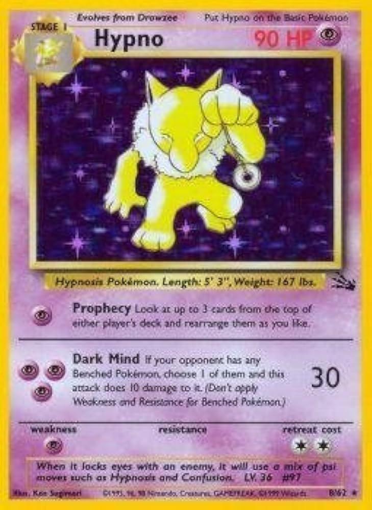 Hypno (8) (8) 008/62  - Unlimited Holofoil Fossil - Holo Rare