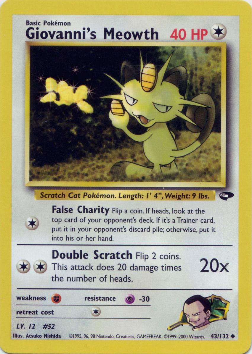 Giovanni's Meowth (43) (43) 043/132  - Unlimited Gym Challenge - Uncommon